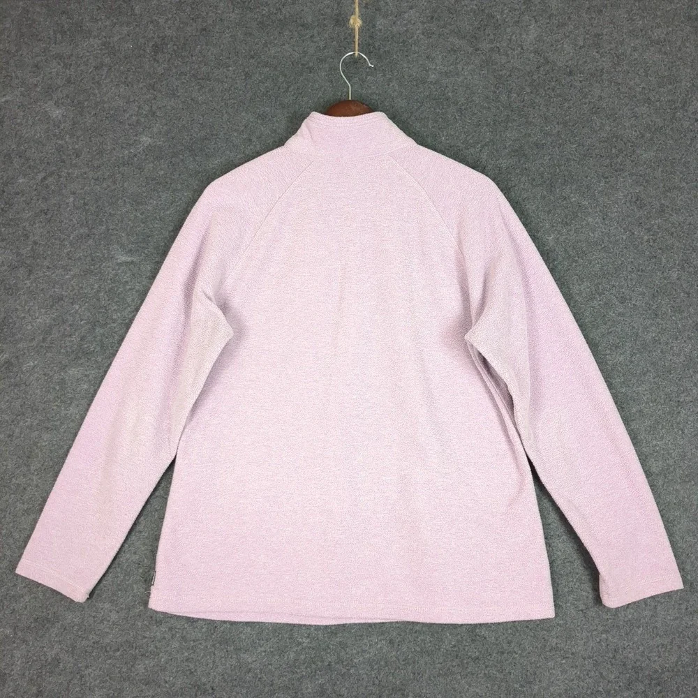 Eddie Bauer Womens Fleece Pullover 1/4 Zip Lavender Purple Mock Neck Size L